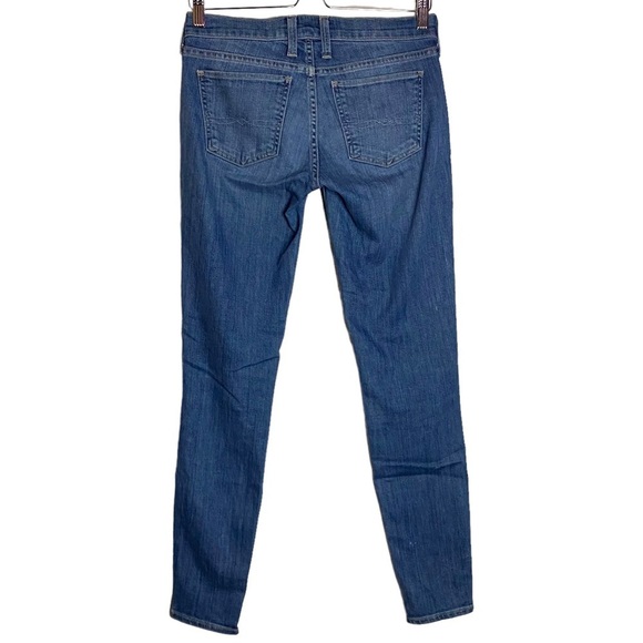 Lucky Brand Meadowood Moto Jeans Low Rise Skinny Zipper Detail Blue 0 25 - Picture 2 of 16